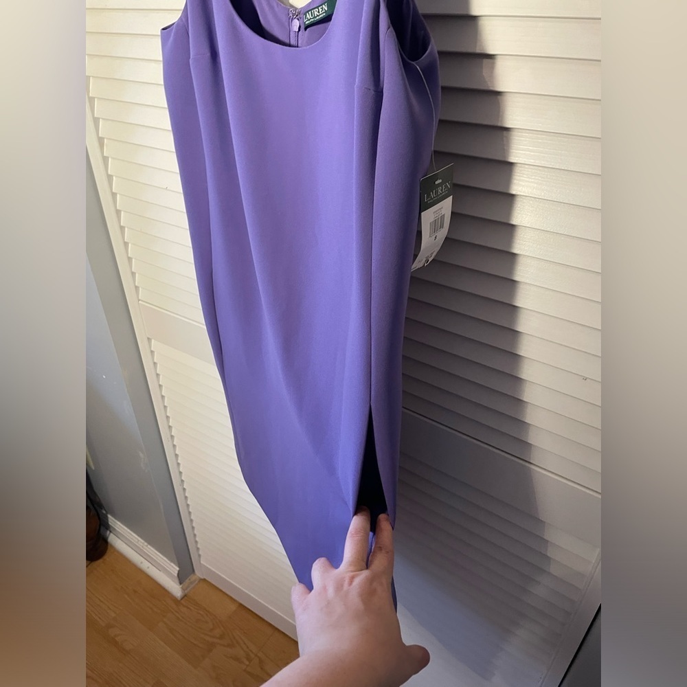 Lauren Ralph Lauren Sleeveless Light Purple Crepe Scoop-neck Above Knee Y2K 8 - Picture 12 of 16